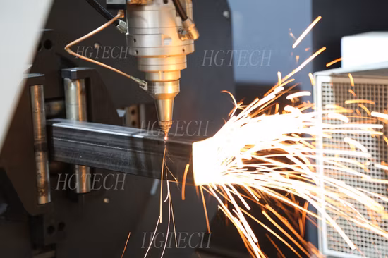 Equipamento automático da máquina de corte do laser do CNC do canal do ângulo do tubo da tubulação da carga 3kw